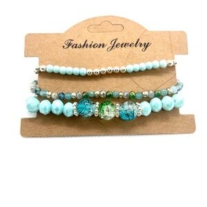 Beautiful Stretch Beaded Bracelet Set of Three